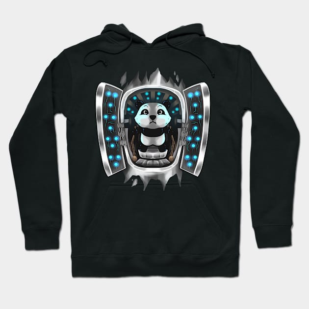 Panda Inside Costume Panda Takes Over Control Halloween Hoodie by SinBle